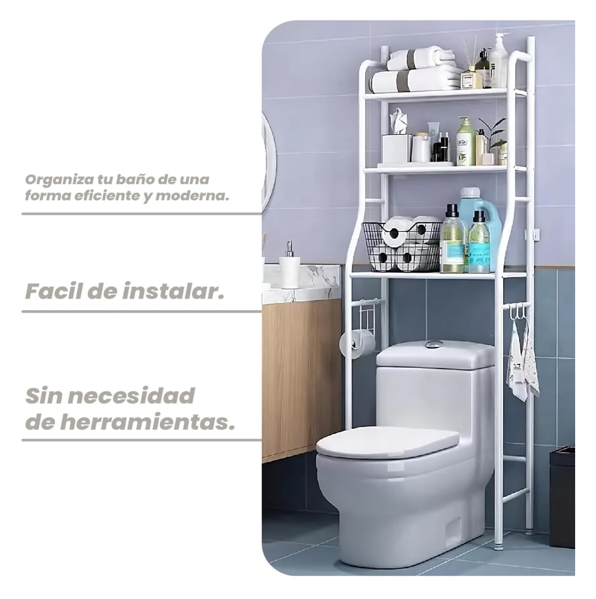 Miniatura 4 de Organizador  Baño Rack Multiusos 3 Nivel